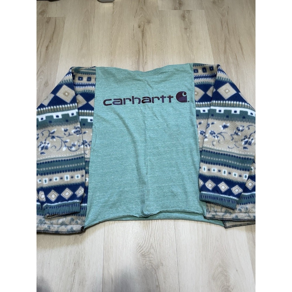Women's Homeade Carhartt Long Sleeve T Shirt Cotton/Fleece Size Medium Oversized